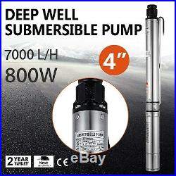 4 102mm Borehole Submersible Deep Well Water PUMP 49m 1.1HP + CABLE 18m