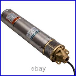 4 1HP 2600L/H Borehole 4 Deep Well Submersible Water Pump + 20m Cable