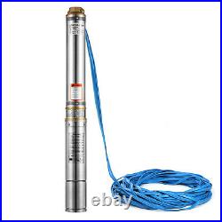 4 230V 1HP Stainless Steel Submersible Deep Well Electric Water Pump