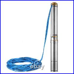 4 230V 1HP Stainless Steel Submersible Deep Well Electric Water Pump