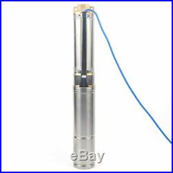 4 Borehole Deep Well Submersible Pump 4000 L/h 1100W Stainless Steel 220V/50 Hz