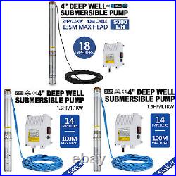 4 Borehole Pump Deep Well Water Submersible Pump Electric For Garden 1.1/1.5KW