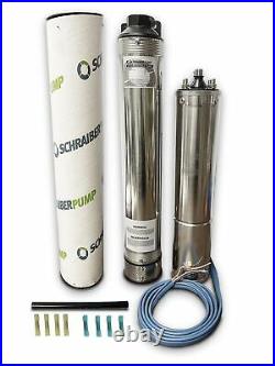 4 Deep Well Submersible Pump 3HP 230V 587FT 255 PSI (max)18 stages 22GPM 2 wire