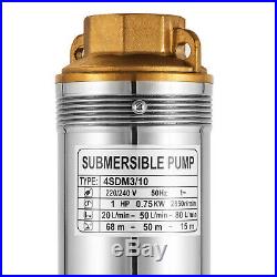 4 SDM 1HP Berehole Pump Deep Well Submersible Water Pump LONG LIVE + CABLE