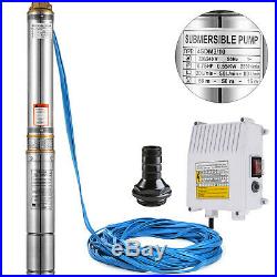 4 Stainless Steel Deep Well Submersible Water Pump Electric 550W 73m +cable10m