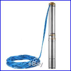 4 Stainless Steel Deep Well Submersible Water Pump Electric 550W 73m +cable10m