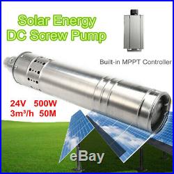 500W 24V 50M 3m3/H DC Brushless Solar Powered Water Pump Submersible Deep Well