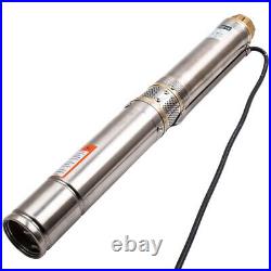 50 Hz 3 2500L/H Deep Well Submersible Borehole Pump Stainless Steel + Cable