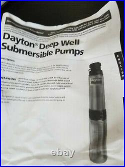 DAYTON Submersible Deep Well pump 2 Wire 10GPM 1/2HP 230V 6 stage 1LZU5