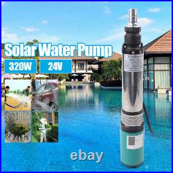 DC 24V 320W Solar Submersible Pump Deep Well Water Pump Garden Pump 5M³/H NEW