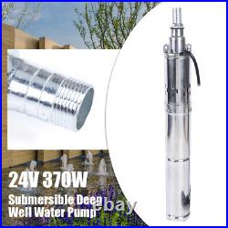 DC 24V 370W Solar Powered Water Pump Submersible Deep Well Farm Ranch Irrigation