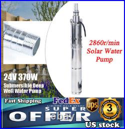 DC 24V 370W Solar Water Pump Submersible Deep Well Bore Hole 1.8m³/h 65M Pump UK