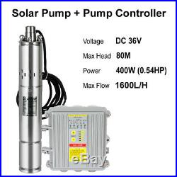 DC 36V Brushless Solar Deep Well Submersible Pump 3 Inch 400W Screw Water Pump