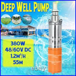 DC 48/60V 380W 1.2M³/H 55M Max Lift Solar Submersible Deep Well Water