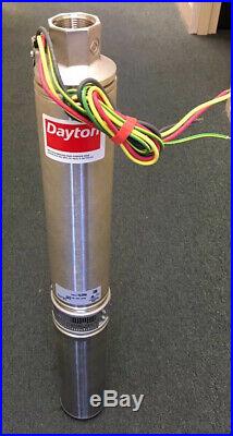 Dayton 1lzr8 Deep Well Submersible Pump, Inc. 1lzx5, Ss, 1 Hp, 10 Gpm, New