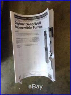 Dayton Deep Well Submersible Pump, 1LZR4 Franklin Electric