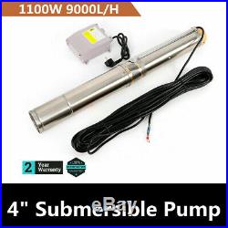 Deep Well Sub Pump 1.5 HP 220V Stainless Steel 4 Submersible Pump 1100W 9000L/H
