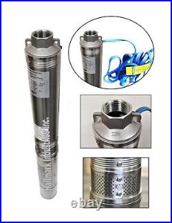 Deep Well Submersible Pump 3.5 1 HP/115V 220 ft Max All S. S Hallmark Industries