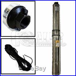 Deep Well Submersible Pump, 4 2 HP, 230V, 35 GPM, 400 ft Max, Long Life