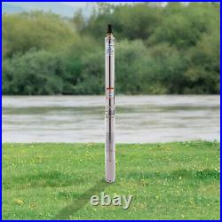 Deep Well Submersible Pump Stainless Steel Farm Ranch Water Pump 1/2HP 110V 370W