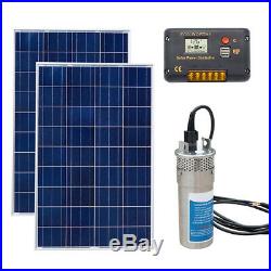 Deep Well Submersible Steel Pump 24V 70 M +200W Poly Solar Panel+20A Controller