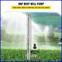 Deep Well Submersible Water Pump, 3 Hp 220V 50 Hz, Stainless Steel With5 FT Cable