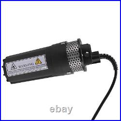 Deep Well Submersible Water Pump DC 12V Solar Dry Well For Swimming Pool Black