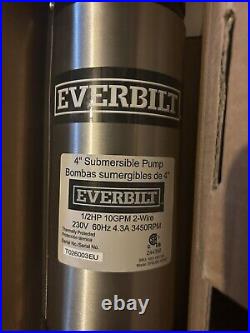 Everbilt 1/2 HP 4 Submersible Deep Well Pump 2-Wire Motor 10 GPM EFSUB5-122HD