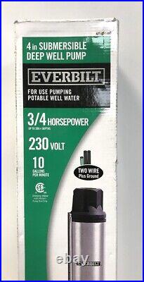 Everbilt 1/2 HP 4 Submersible Deep Well Pump New