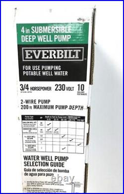 Everbilt 1/2 HP 4 Submersible Deep Well Pump New