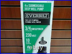 Everbilt Flanges 3/4 HP Submersible 2-Wire 10 GPM Deep Well Pump EFSUB7-122HD