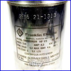 Franklin Electric 2445039004 Deep Well Submersible Pump Motor 1/3 HP 4 230V