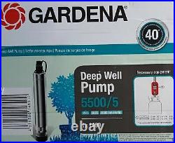 Gardena 1489-20 Deep-Well 5500/5 Inox, Dive Pressure Pump, 5500l/H New Boxed