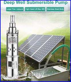 LEVEL 24V Solar Power Water Pump Farm Ranch Submersible Bore Hole Deep Well DC