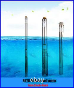 SHYLIYU 3 Bore 1/3Hp Stainless Steel Deep Well Submersible Screw Water Pump 70m