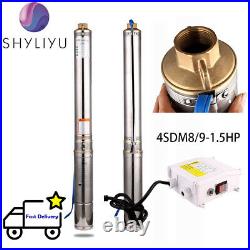 SHYLIYU Home Water Pump Outlet Deep Well Pump Submersible 4 OD Pipe 1.5HP 2