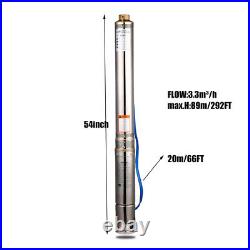 SHYLIYU Submersible Pump Deep Well Pump for Home PT3 220-240V 0.55KW Max 292ft