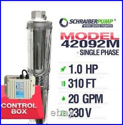 Schraiberpump 4 Deep Well Pump 1HP 310FT 20GPM max. 134PSI 230V With Control Box