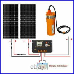 Solar Deep Well Pump Kit, 24V Water Pump+200W Mono Solar Panel for Irrigation