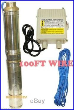 Stainless Steel 1.5HP Deep Bore Submersible Well Pump 17.5GPM 110v