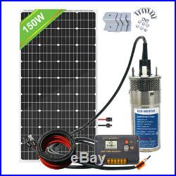 Steel Submersible Deep Well Solar Water Pump 12V+150W Solar Panel+20A Controller
