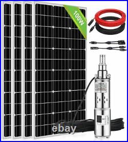 Submersible Bore Solar Water Pump 3 Deep Well Irrigation Stainless+Solar Panel