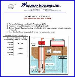 Submersible Deep Well Pump, 3.8 1HP/230V, 35GPM/400', withcontl box Hallmark Inc