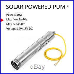 Submersible Deep Well Water Pump 12V DC Solar Energy Water Pump 110W 2M³/H