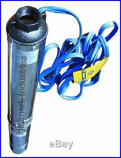 Submersible Pump, 4 Deep Well, 1 HP, 115V, 33 GPM, 207 ft MAX, Heavy Duty