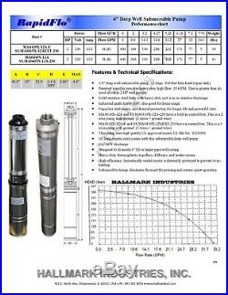 Submersible Pump, Deep Well, 3.8, 2HP, 230V, 400ft Head, Heavy Duty, all S. S
