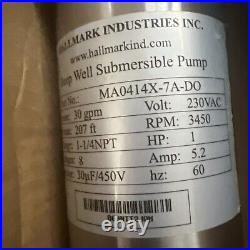 Submersible Pump, Deep Well, 4-230V, L22S. S. Hallmark Industries MA0414X-7A-DO