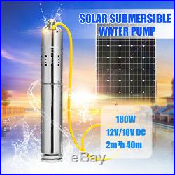 Submersible Water Pump 12V 40M Lift Max Flow 2000L/H Solar Energy Deep Well