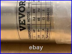 VEVOR 3HP 4 Deep Well Pump 640ft Submersible Pump 37GPM withControl Box 230V
