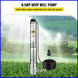 VEVOR Deep Well Pump Submersible Pump 4 1/2 HP 220V 25.5GPM 150ft MAX 49.2'Cord